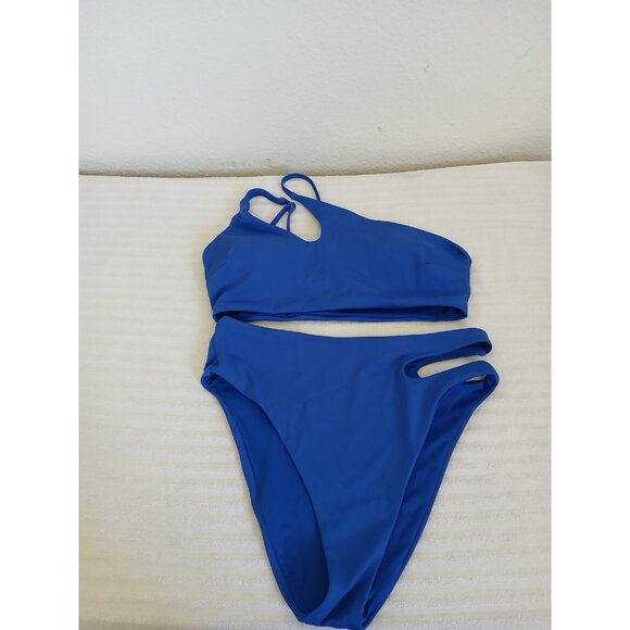 Victoria's Secret Womens Swimsuit Blue Size Medium 2  Pieces Summer Resort Beach - Picture 1 of 8